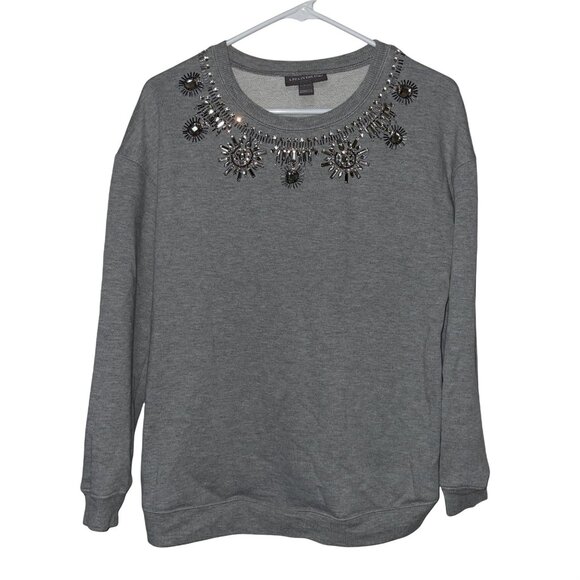 Beaded Maternity Sweatshirt By A Pea In The Pod Size Small Grey - Picture 1 of 5